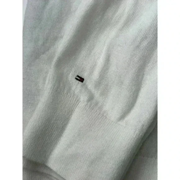 Tommy Hilfiger Women's Sz Large White Long Sleeve Reagan Woven Print‎ Sweatshirt - Picture 6 of 7